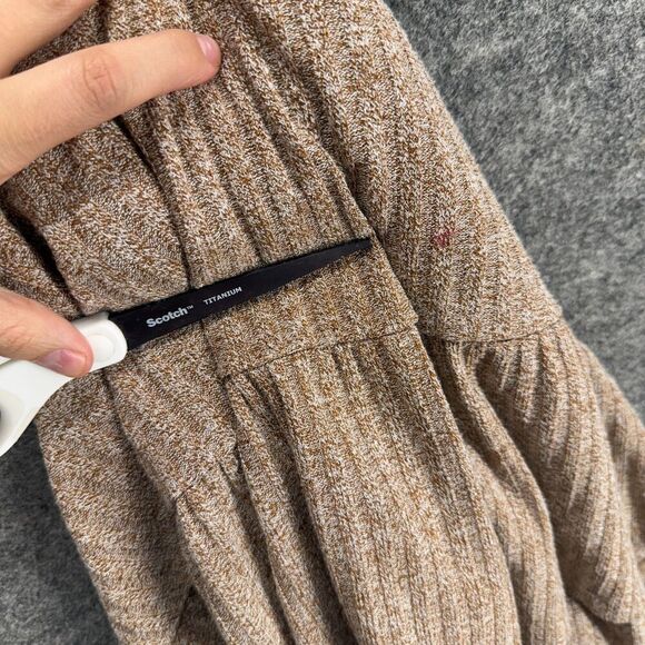 Unbranded Dress Women M Medium Beige Sheath Midi V-Neck Sleeveless Casual Solid - Picture 5 of 6